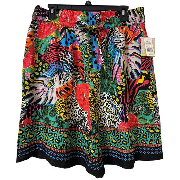 NWT Juniper + Lime XL Pull On Shorts, Color Florida Keys, Pockets & Tie Front - Picture 1 of 4